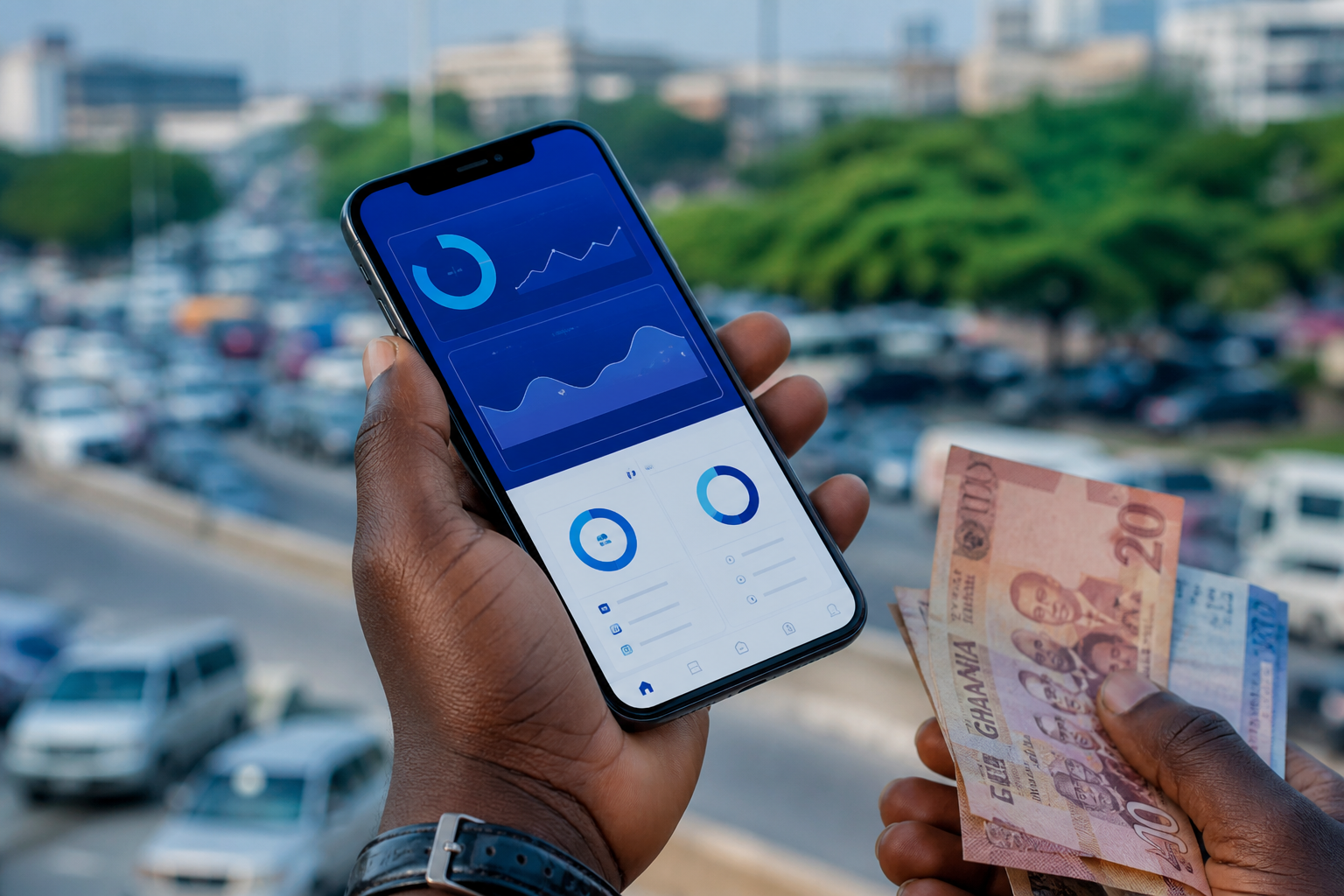 Mobile wallet for Ghana cedi contributions